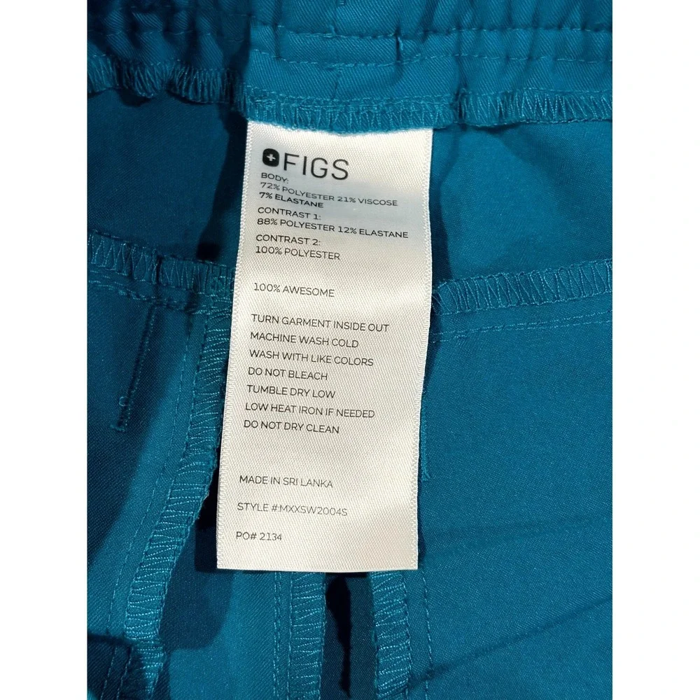 FIGS Technical Collection Jogger Scrub‎ Pants Mens XS/S Blue Drawstring Waist